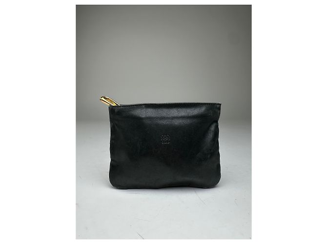 Pochette con zip in morbido cuoio Loewe Anagram vintage nera Nero - vista 6