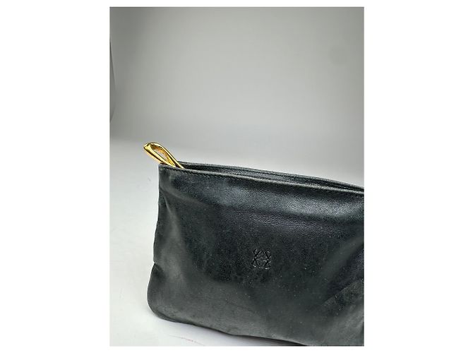 Pochette con zip in morbido cuoio Loewe Anagram vintage nera Nero - vista 7