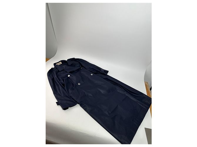 Vintage Chloé Einreiher Trenchcoat Navy L Marineblau - Ansicht 4