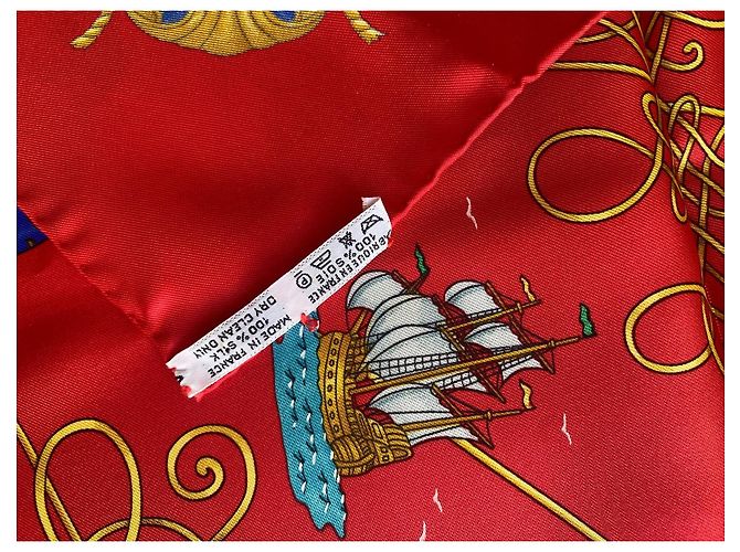 Hermès Sciarpa di seta Voiles de lumière Rossa Rosso - vista 15