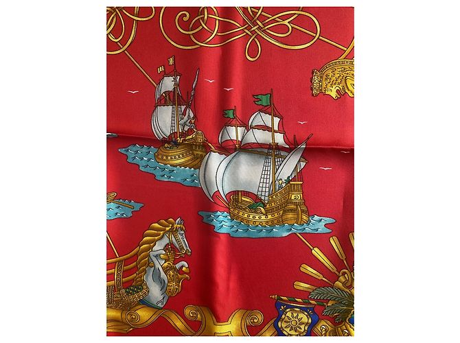 Hermès Sciarpa di seta Voiles de lumière Rossa Rosso - vista 2