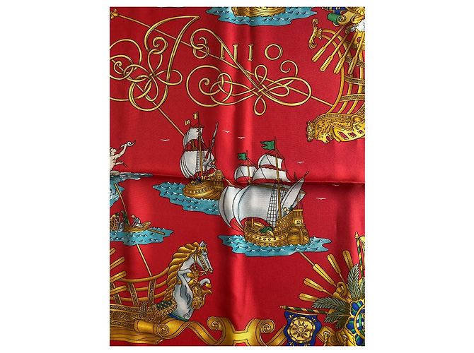 Hermès Sciarpa di seta Voiles de lumière Rossa Rosso - vista 3