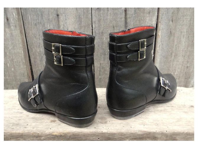 Stivaletti Santoni in pelle nera Nero - vista 4