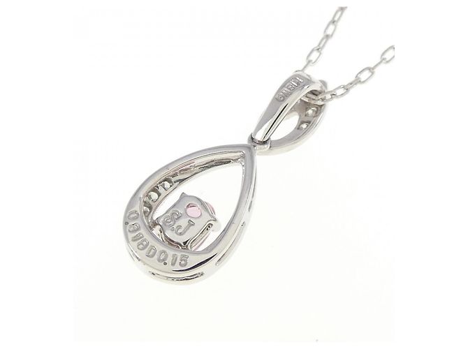 Autre Marque Collana in oro bianco Au750 con zaffiro e diamante Argento - vista 4