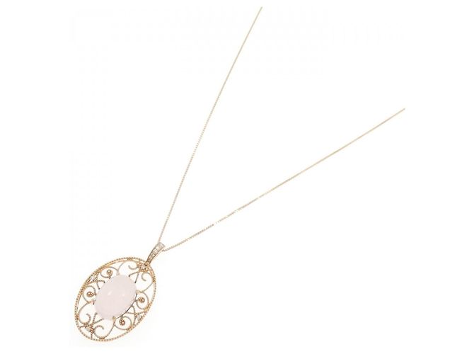 Autre Marque Collana in diamante con quarzo rosa Au750 - vista 2
