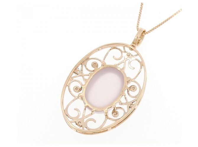 Autre Marque Collana in diamante con quarzo rosa Au750 - vista 4