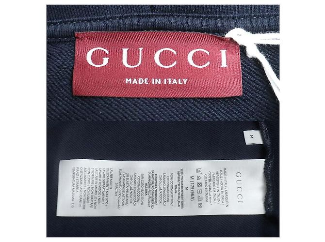 Sudadera con capucha de algodón Gucci Azul Azul marino - vista 5