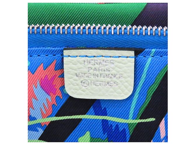 Hermès Cartera larga Azap en seda 'Silk'in' Epsom Hermes Verde - vista 14