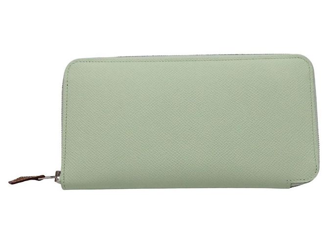 Hermès Cartera larga Azap en seda 'Silk'in' Epsom Hermes Verde - vista 5