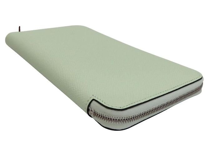 Hermès Cartera larga Azap en seda 'Silk'in' Epsom Hermes Verde - vista 7