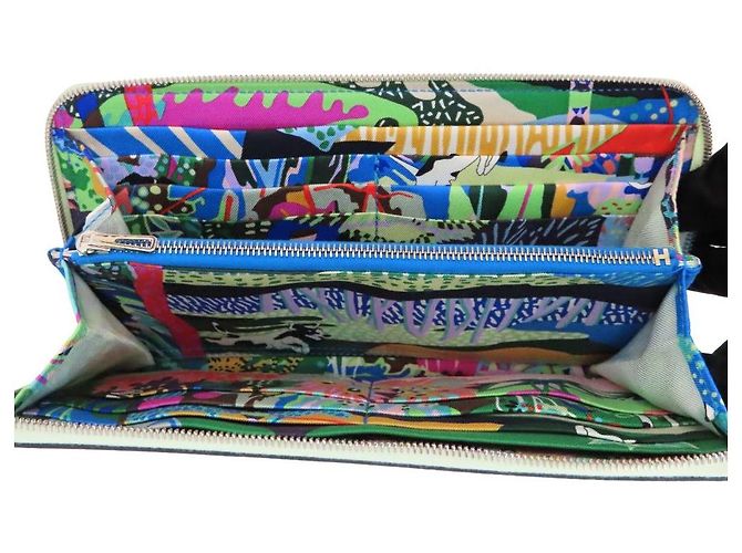 Hermès Cartera larga Azap en seda 'Silk'in' Epsom Hermes Verde - vista 8