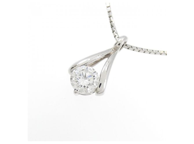 Autre Marque Platin-Diamant-Halskette Silber - Ansicht 3