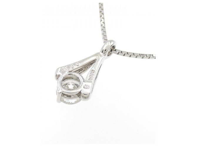 Autre Marque Platin-Diamant-Halskette Silber - Ansicht 4