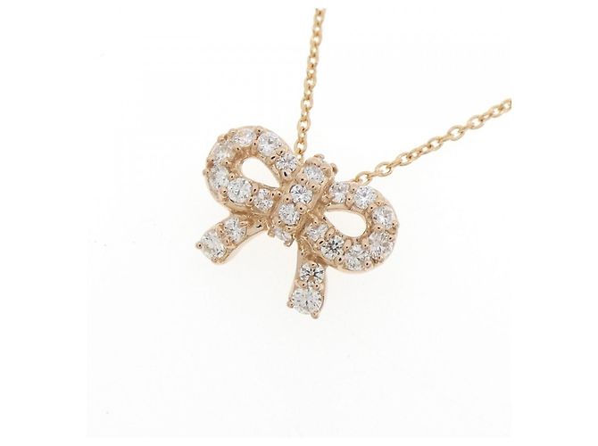 Autre Marque Collana Ribbon in Diamanti Au750 Rosa - vista 3