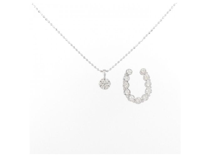 Autre Marque Collier en diamant 2 voies en or blanc Au750 Argenté - vue 6