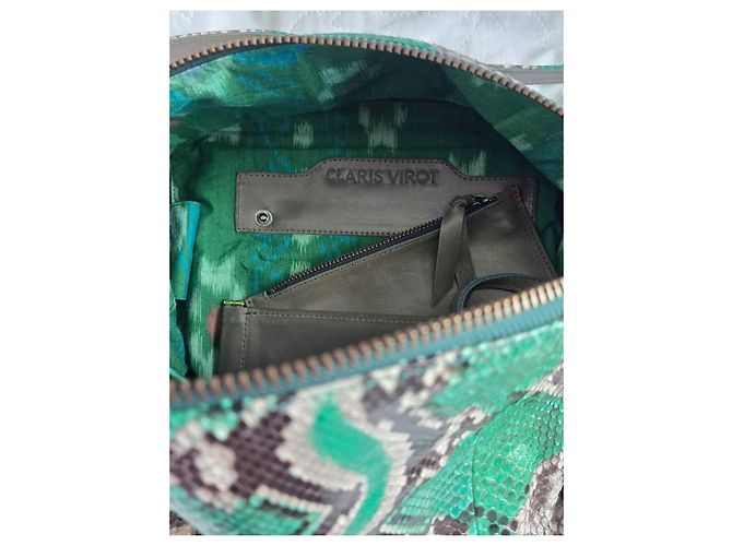 Claris Virot Lalya Schultertasche Grün Python Mehrfarben Python drucken - Ansicht 10