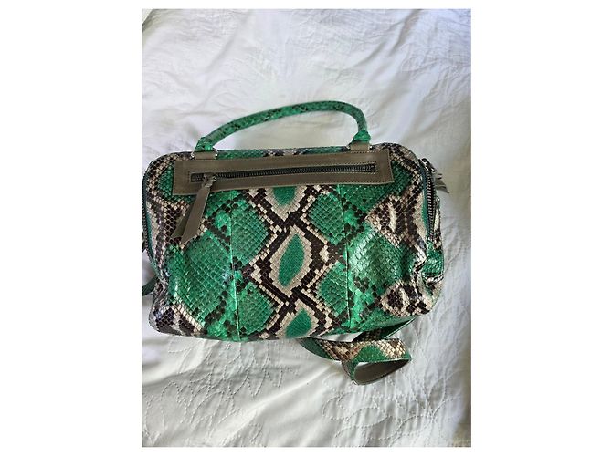 Claris Virot Lalya Schultertasche Grün Python Mehrfarben Python drucken - Ansicht 12