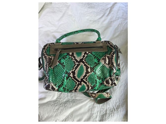 Claris Virot Lalya Schultertasche Grün Python Mehrfarben Python drucken - Ansicht 13