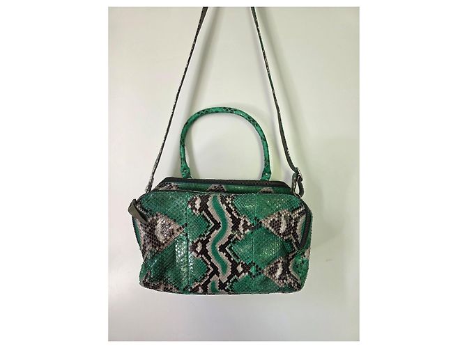 Claris Virot Lalya Schultertasche Grün Python Mehrfarben Python drucken - Ansicht 2
