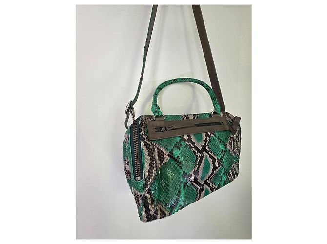 Claris Virot Lalya Schultertasche Grün Python Mehrfarben Python drucken - Ansicht 4