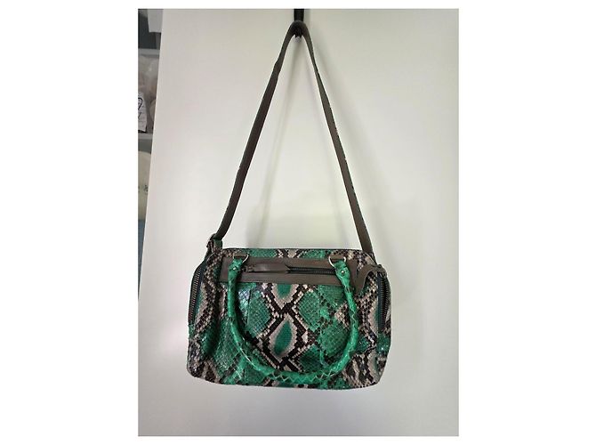 Claris Virot Lalya Schultertasche Grün Python Mehrfarben Python drucken - Ansicht 5