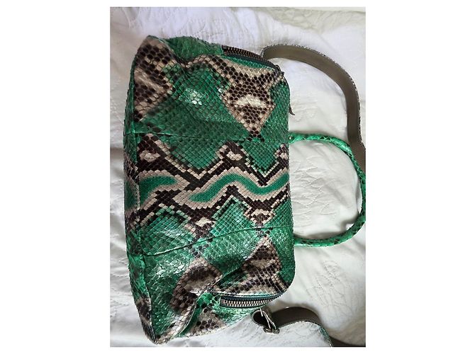 Claris Virot Lalya Schultertasche Grün Python Mehrfarben Python drucken - Ansicht 6