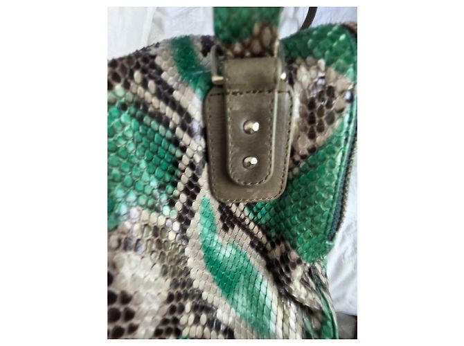Claris Virot Lalya Schultertasche Grün Python Mehrfarben Python drucken - Ansicht 7