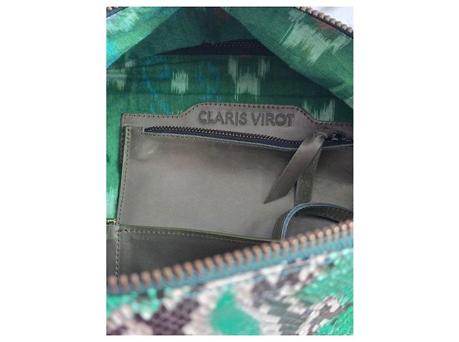 Claris Virot Lalya Schultertasche Grün Python Mehrfarben Python drucken - Ansicht 8
