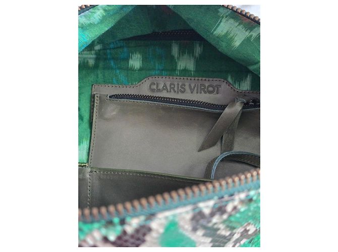 Claris Virot Lalya Schultertasche Grün Python Mehrfarben Python drucken - Ansicht 9
