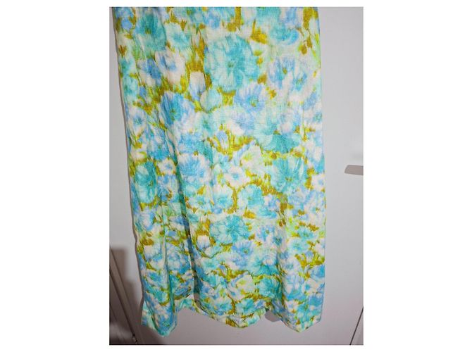 Zimmermann High Tide Midi-Kleid mit Rüschen Weiß Blau Grün - Ansicht 7