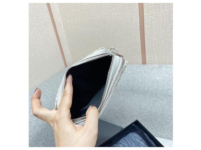 Borsa a tracolla Dior in tela bianca con stampa di lettere Bianco - vista 7
