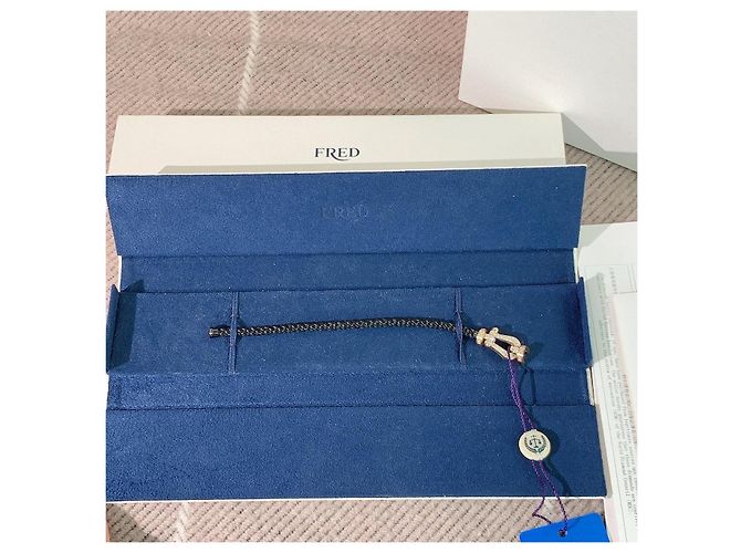 Fred Bracciale Force 10 in oro giallo 10 carati e diamanti D'oro - vista 3