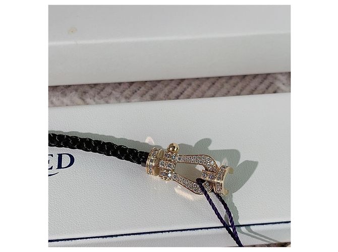 Fred Bracciale Force 10 in oro giallo 10 carati e diamanti D'oro - vista 5