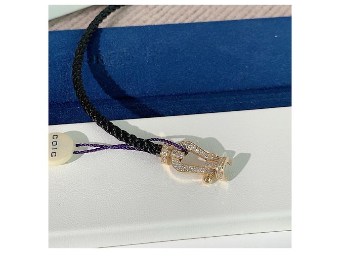 Fred Bracciale Force 10 in oro giallo 10 carati e diamanti D'oro - vista 7