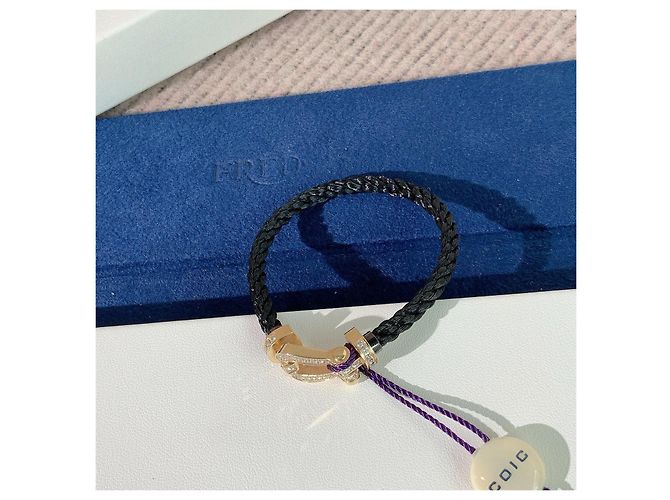 Fred Bracciale Force 10 in oro giallo 10 carati e diamanti D'oro - vista 8