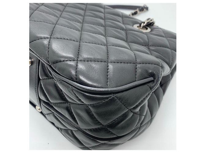 Borsa Tote Chanel in pelle di pecora nera Nero - vista 6