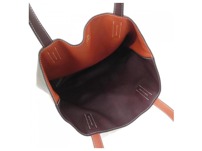Sac à main Hermès Double Sens Quadri 45 cm Marron Rouge Prune Damier ebène - vue 8