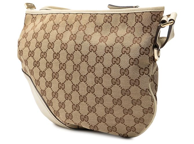 Gucci Beige Medio GG Canvas Nuovo Britt Borsa A Tracolla Mezza Luna - vista 2