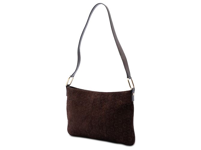 Céline Borsa a spalla in suede Macadam marrone Celine Marrone scuro - vista 2
