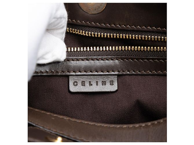 Céline Borsa a spalla in suede Macadam marrone Celine Marrone scuro - vista 5
