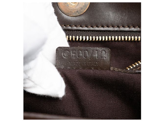 Céline Borsa a spalla in suede Macadam marrone Celine Marrone scuro - vista 6