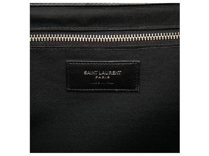 Borsa a busta grande in pelle di vitello nera con motivo a zigzag monogramma Saint Laurent Nero - vista 5