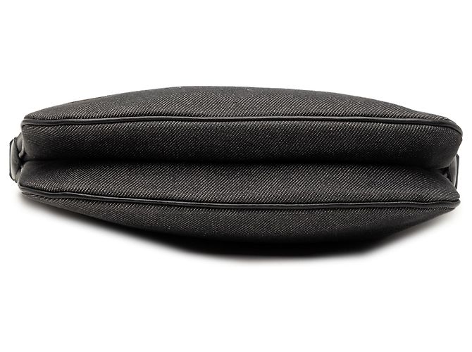 Borsa a Spalla in Denim Nero Gucci con Web - vista 3