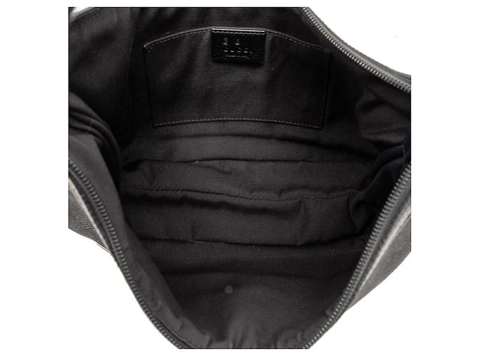 Borsa a Spalla in Denim Nero Gucci con Web - vista 4