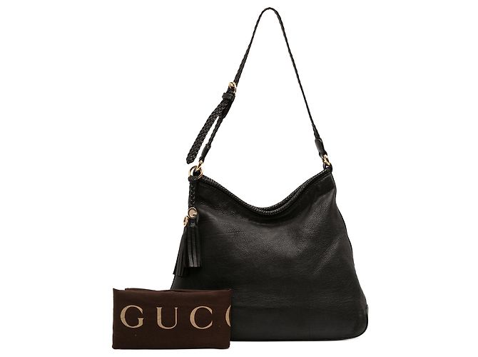 Borsa a Spalla Marrakech in Pelle Nera Gucci Nero - vista 11