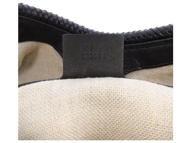 Borsa a Spalla Marrakech in Pelle Nera Gucci Nero - vista 6
