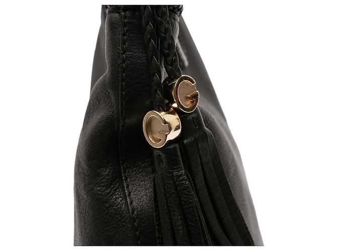 Borsa a Spalla Marrakech in Pelle Nera Gucci Nero - vista 7
