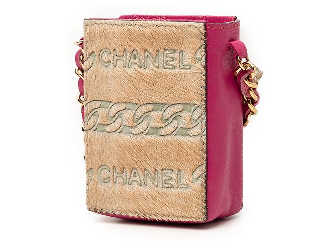 Portacipria in pelle di agnello beige e pelo di pony Chanel - vista 2