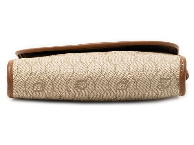 Borsa a tracolla in tela rivestita beige a motivo a nido d'ape Dior - vista 3