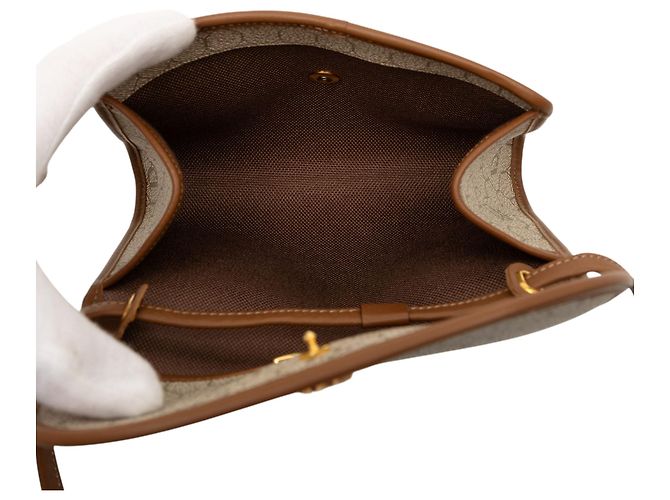 Borsa a tracolla in tela rivestita beige a motivo a nido d'ape Dior - vista 4